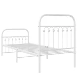 fehér fém ágykeret fej- és lábtámlával 80x200 cm
