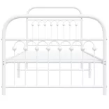 fehér fém ágykeret fej- és lábtámlával 90x200 cm