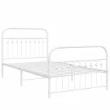 fehér fém ágykeret fej- és lábtámlával 100 x 190 cm