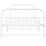 fehér fém ágykeret fej- és lábtámlával 100 x 190 cm