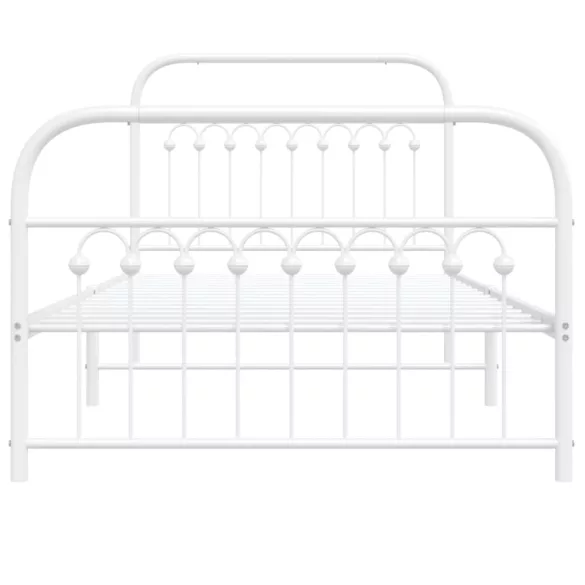 fehér fém ágykeret fej- és lábtámlával 100 x 190 cm
