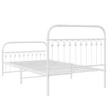 fehér fém ágykeret fej- és lábtámlával 107 x 203 cm