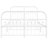 fehér fém ágykeret fej- és lábtámlával 120 x 190 cm