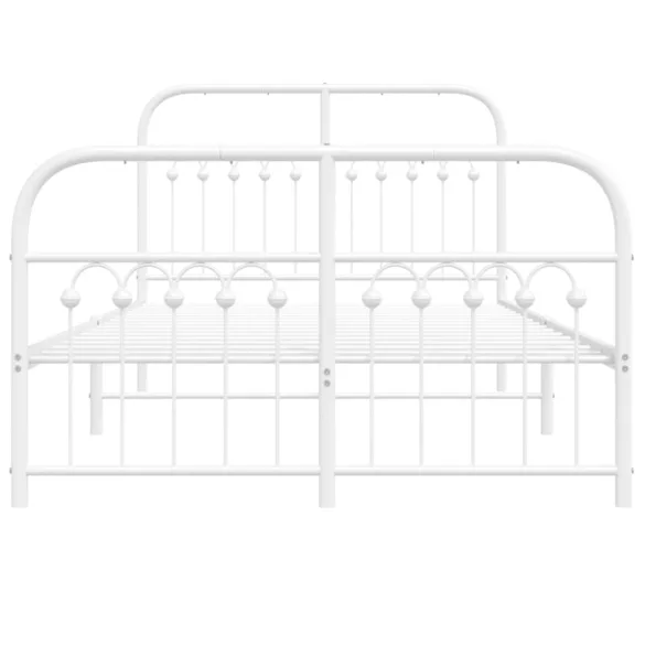 fehér fém ágykeret fej- és lábtámlával 120 x 190 cm