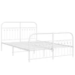 fehér fém ágykeret fej- és lábtámlával 137x190 cm