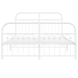 fehér fém ágykeret fej- és lábtámlával 137x190 cm