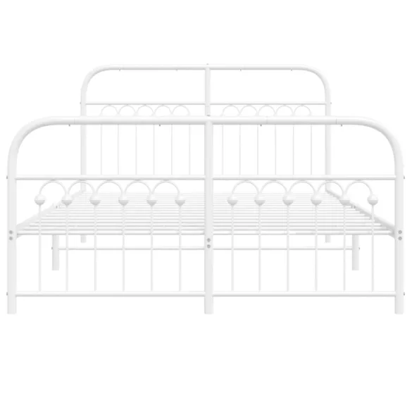 fehér fém ágykeret fej- és lábtámlával 137x190 cm