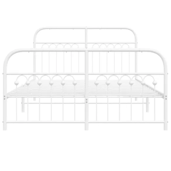 fehér fém ágykeret fej- és lábtámlával 140 x 190 cm