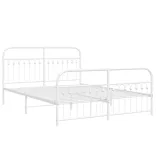 fehér fém ágykeret fej- és lábtámlával 150x200 cm