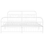 fehér fém ágykeret fej- és lábtámlával 183 x 203 cm