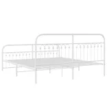 fehér fém ágykeret fej- és lábtámlával 183 x 213 cm