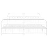 fehér fém ágykeret fej- és lábtámlával 193 x 203 cm