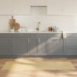 négyszögletű világos természetes bambusz szőnyeg 60 x 200 cm