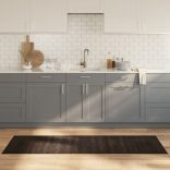 négyszögletű sötétbarna bambusz szőnyeg 60 x 200 cm