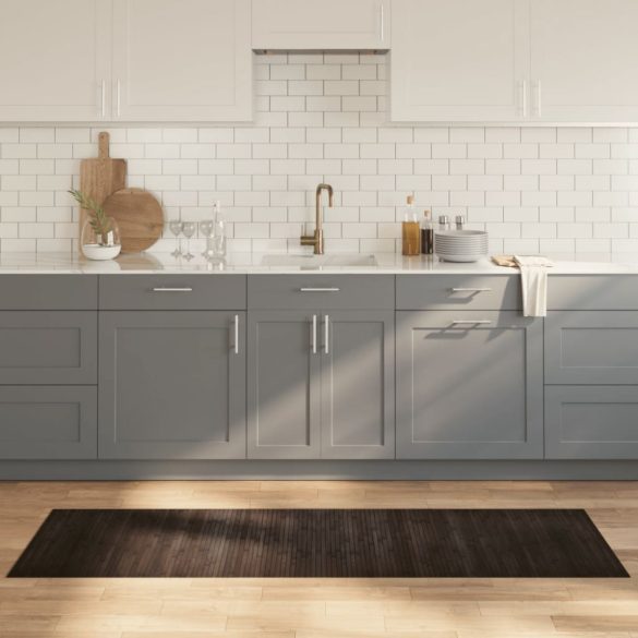 négyszögletű sötétbarna bambusz szőnyeg 60 x 200 cm