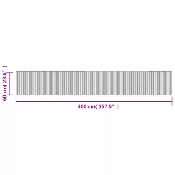 négyszögletű sötétbarna bambusz szőnyeg 60 x 400 cm