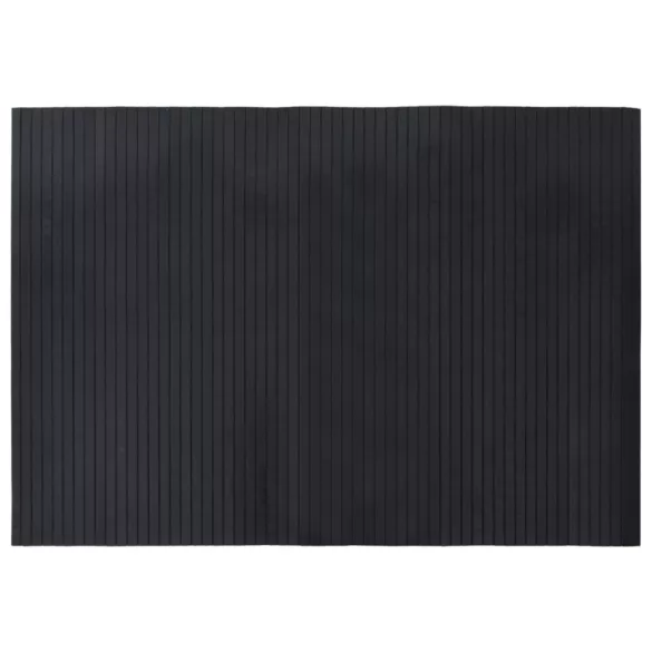 négyszögletű fekete bambusz szőnyeg 70 x 100 cm