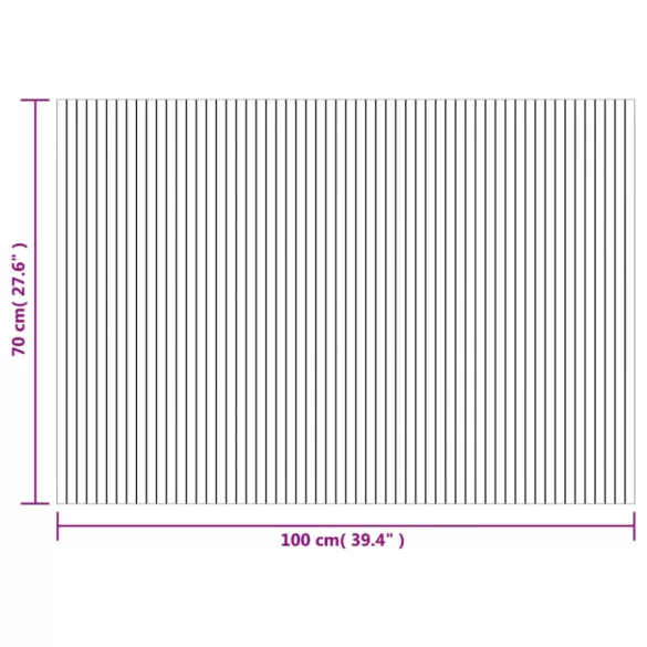 négyszögletű természetes bambusz szőnyeg 70 x 100 cm