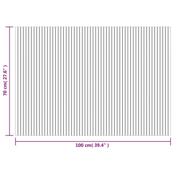négyszögletű világos természetes bambusz szőnyeg 70 x 100 cm