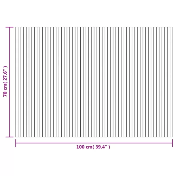 négyszögletű szürke bambusz szőnyeg 70 x 100 cm