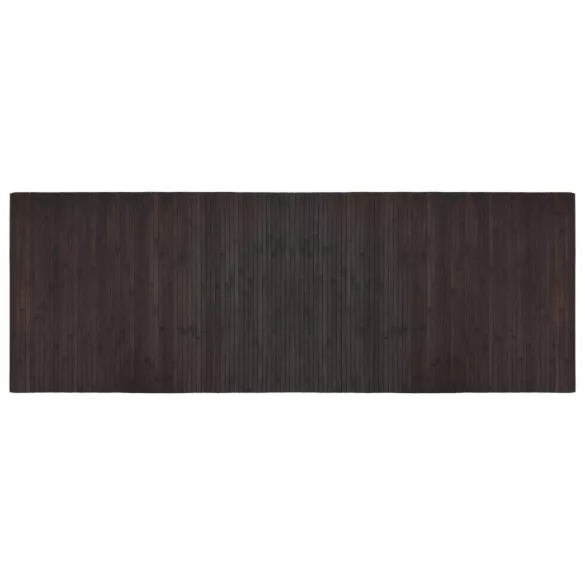 négyszögletű sötétbarna bambusz szőnyeg 70 x 200 cm