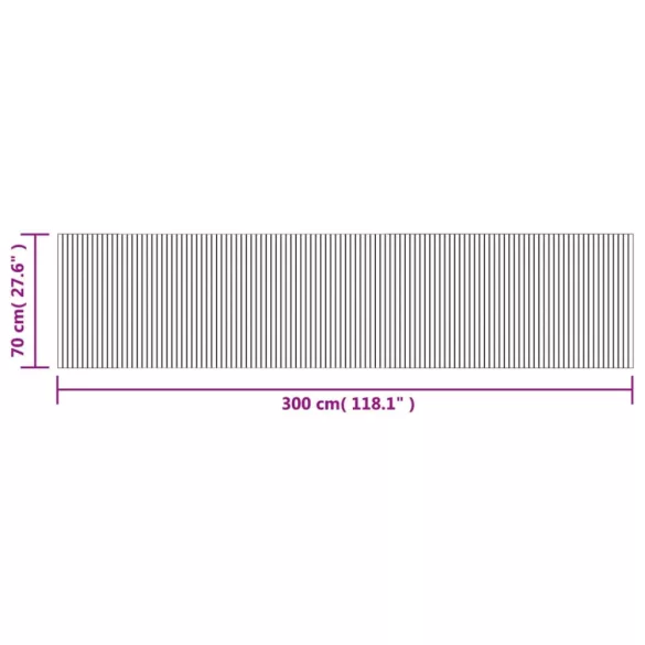 négyszögletű természetes bambusz szőnyeg 70 x 300 cm