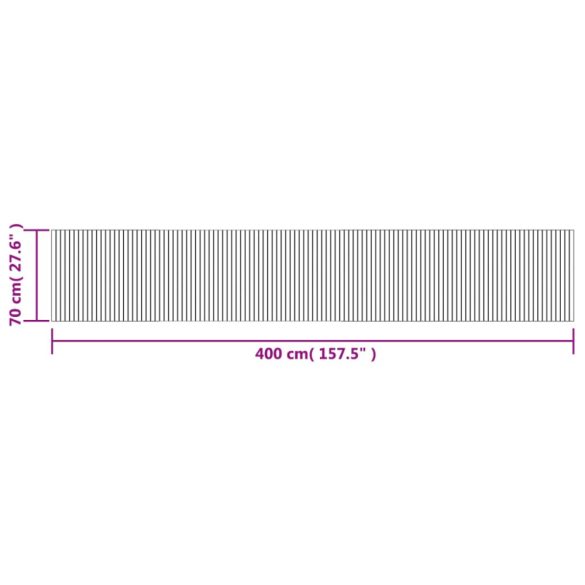 négyszögletű barna bambusz szőnyeg 70 x 400 cm