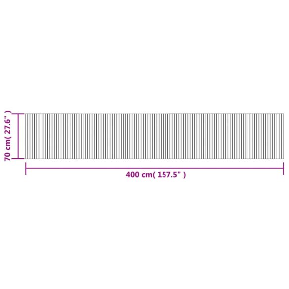 négyszögletű világos természetes bambusz szőnyeg 70 x 400 cm