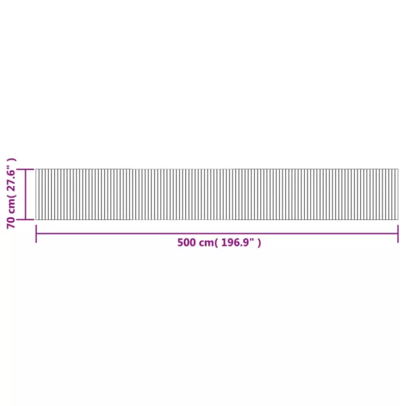 négyszögletű természetes bambusz szőnyeg 70 x 500 cm