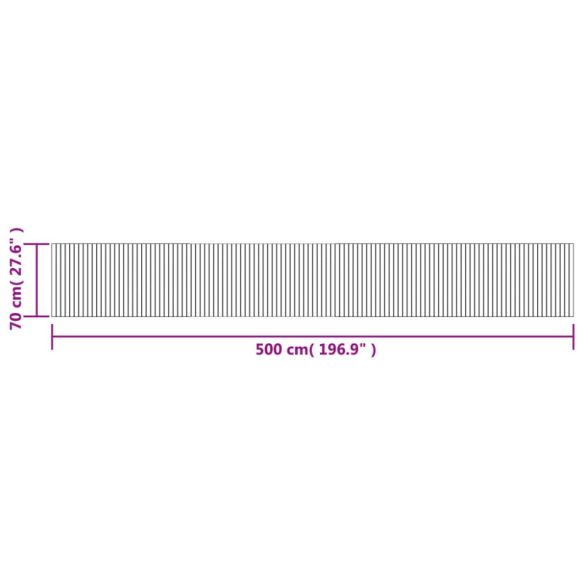 négyszögletű világos természetes bambusz szőnyeg 70 x 500 cm