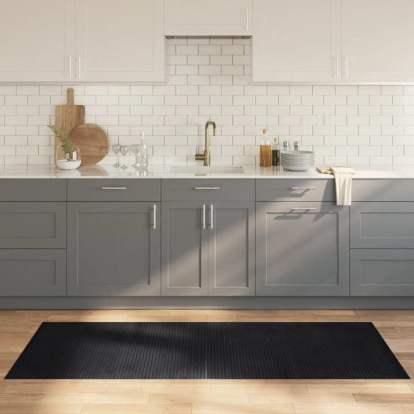 négyszögletű fekete bambusz szőnyeg 80 x 200 cm