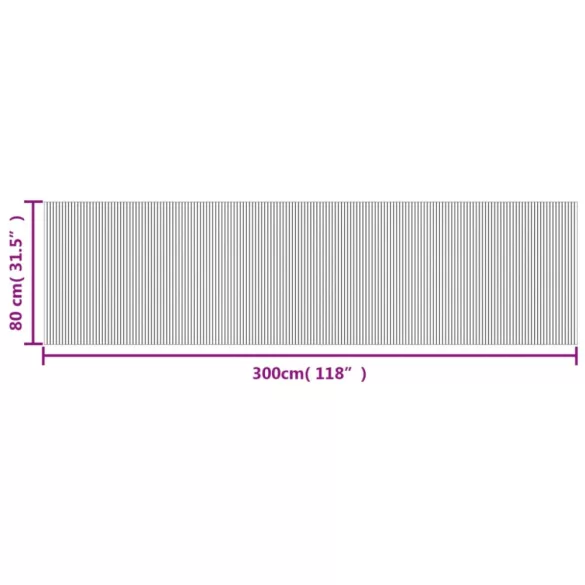 négyszögletű fekete bambusz szőnyeg 80 x 300 cm