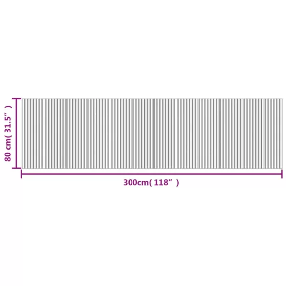 négyszögletű sötétbarna bambusz szőnyeg 80 x 300 cm