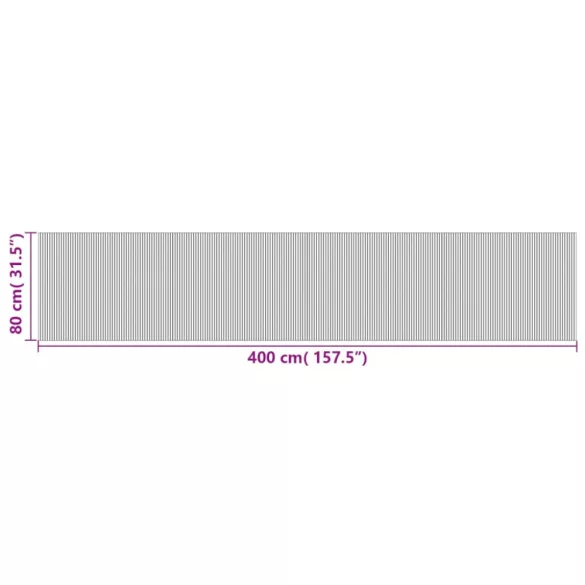 négyszögletű szürke bambusz szőnyeg 80 x 400 cm