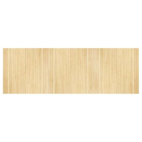 négyszögletű világos természetes bambusz szőnyeg 100 x 300 cm