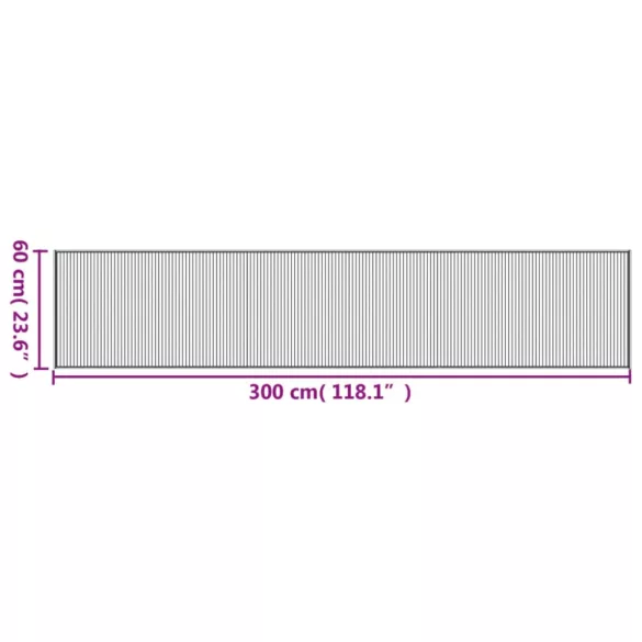 négyszögletű barna bambusz szőnyeg 60 x 300 cm