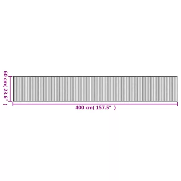 négyszögletű természetes bambusz szőnyeg 60 x 400 cm