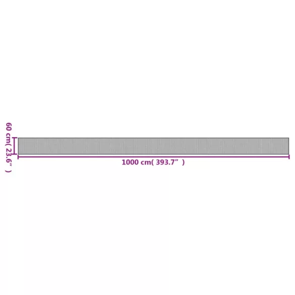 négyszögletű fekete bambusz szőnyeg 60 x 1000 cm