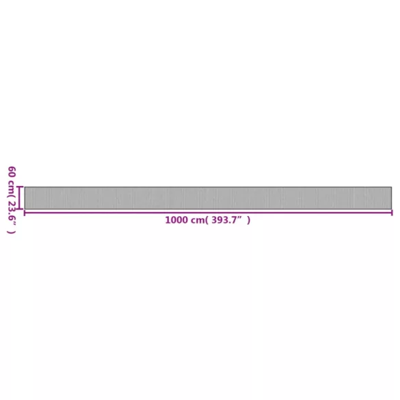 négyszögletű sötétbarna bambusz szőnyeg 60 x 1000 cm