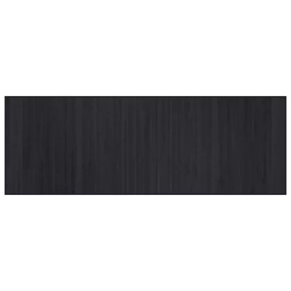 négyszögletű fekete bambusz szőnyeg 70 x 200 cm