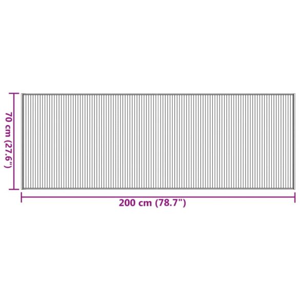 négyszögletű fekete bambusz szőnyeg 70 x 200 cm