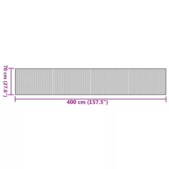 négyszögletű természetes bambusz szőnyeg 70 x 400 cm