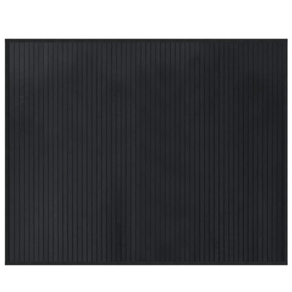négyszögletű fekete bambusz szőnyeg 80 x 100 cm