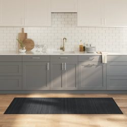 négyszögletű szürke bambusz szőnyeg 80 x 200 cm