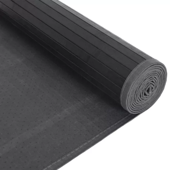 négyszögletű fekete bambusz szőnyeg 80 x 300 cm