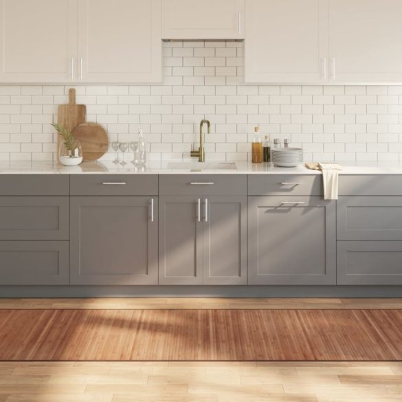 négyszögletű természetes bambusz szőnyeg 80 x 300 cm