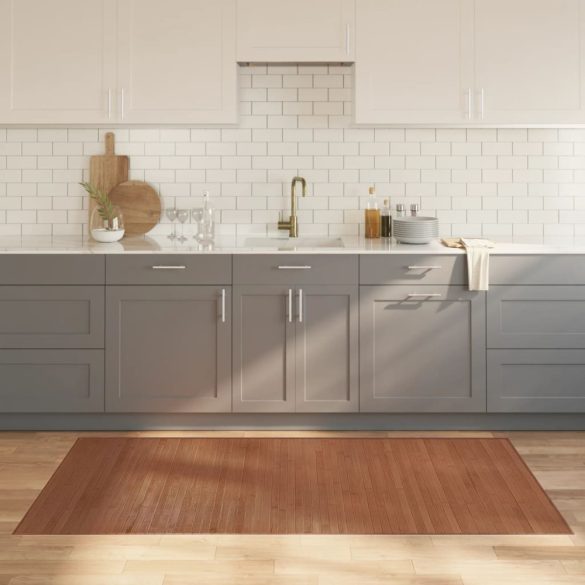 négyszögletű barna bambusz szőnyeg 100 x 200 cm