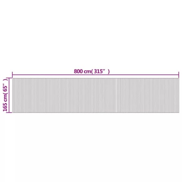 világos természetes bambusz térelválasztó szélessége 800 cm magassága 165 cm