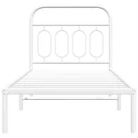 fehér fém ágykeret fejtámlával 90x190 cm