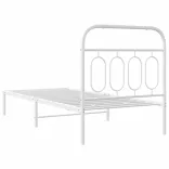 fehér fém ágykeret fejtámlával 90x190 cm